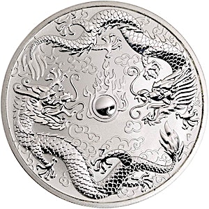 2019 1 oz Australian Double Dragon Silver Bullion Coin (Pre-Owned in Good Condition)