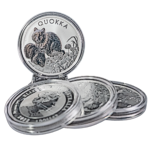 4 pcs of 1 oz 2022 Australia Silver Quokka Coins - Total 4 oz Silver (Pre-Owned in Good Condition)