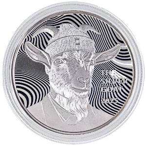 1 oz Silver Goat Bullion Round (Pre-Owned in Good Condition)