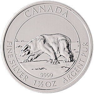 2013 1.5 oz Canadian Silver Polar Bear Bullion Coin (Pre-owned in Good Condition)