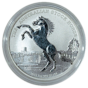 2013 1 oz Australian Stock Horse Series Silver Coin (Pre-Owned in Good Condition)
