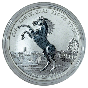 2013 1 oz Australian Stock Horse Series Silver Coin (Pre-Owned in Good Condition)