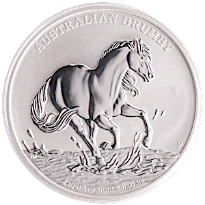 2020 1 oz Australia Silver Brumby Coin (Pre-Owned in Good Condition)