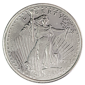 1 oz Saint Gaudens Silver Bullion Round (Pre-Owned in Good Condition)
