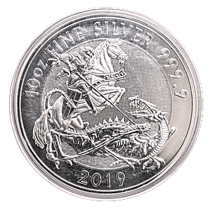 2019 10 oz United Kingdom Silver Valiant Bullion Coin (Pre-Owned in Good Condition)