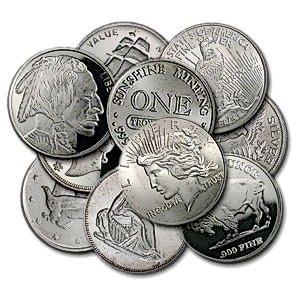 5 oz Generic Silver Bullion Rounds - Various Designs