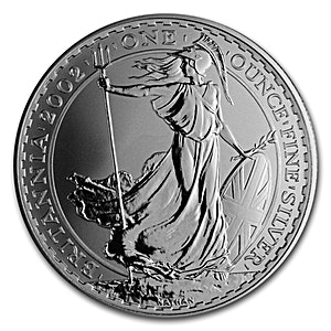 2002 1 oz United Kingdom Silver Britannia Bullion Coin (Pre-Owned in Good Condition)