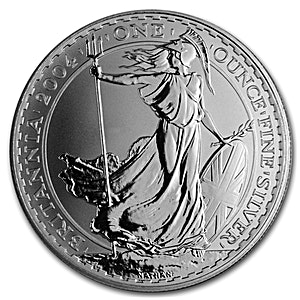 2004 1 oz United Kingdom Silver Britannia Bullion Coin (Pre-Owned in Good Condition)