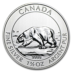 2013 1.5 oz Canadian Silver Polar Bear Bullion Coin