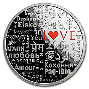 2016 2 oz Australia Language of Love Proof Silver Coin