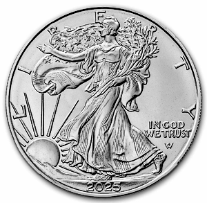 2025 1 oz American Silver Eagle Bullion Coin (BU)