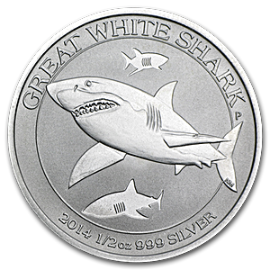 2014 1/2 oz Australian Great White Shark Silver Bullion Coin