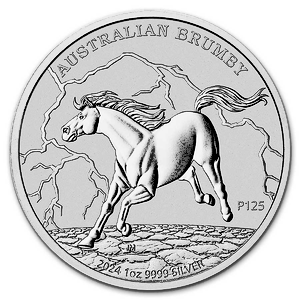 2024 1 oz Australian Silver Brumby Coin (Pre-Owned in Good Condition)