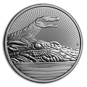 2019 2 oz Australian Silver Crocodile Coin (Pre-Owned in Good Condition)