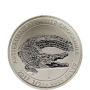 2017 1/2 oz Australian Silver Saltwater Crocodile Bullion Coin (Pre-Owned in Good Condition)