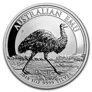 2018 1 oz Australian Silver Emu Bullion Coin (Pre-Owned in Good Condition)
