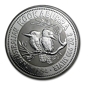 1994 2 oz Australian Silver Kookaburra Bullion Coin