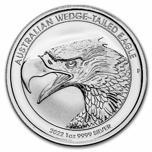 2022 1 oz Australian Wedge Tailed Eagle Silver Bullion Coin (Pre-Owned in Good Condition)