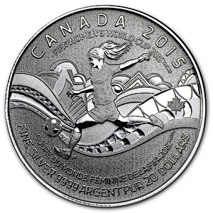 2015 1/4 oz Canada FIFA Women World Cup Silver Coin