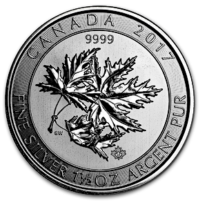 2017 1.5 oz Canadian Silver Super Leaf Bullion Coin (Pre-Owned in Good Condition)