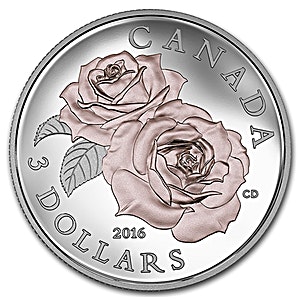 2016 1/4 oz Canada Queen Elizabeth Rose Proof Silver Coin