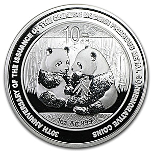 Chinese Silver Panda 2009 - 30th Anniversary of the issuance of the Chinese Modern Precious Metals Commemorative Coins - 1 oz Chinese Silver Panda 2009 - 30th Anniversary of the issuance of the Chinese Modern Precious Metals Commemorative Coins - 1 oz