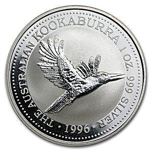 1996 1 oz Australian Silver Kookaburra Bullion Coin