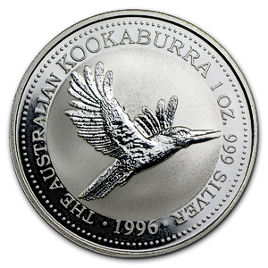 1996 1 oz Australian Silver Kookaburra Bullion Coin