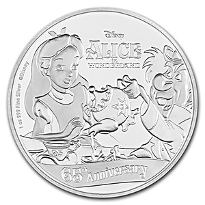 2016 1 oz Niue Disney Alice in Wonderland 65th Anniversary Silver Coin
