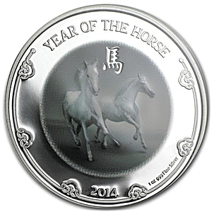 2014 1 oz Niue Lunar Horse Silver Coin