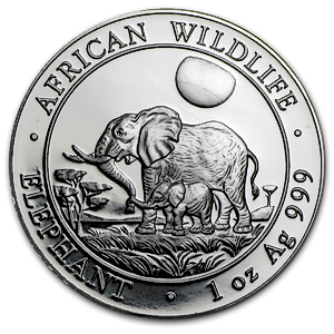 2011 1 oz Somalian Silver Elephant Bullion Coin (Pre-Owned in Good Condition)