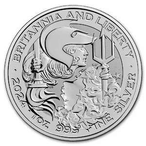 2024 1 oz United Kingdom Silver Britannia and Liberty Bullion Coin (BU)
