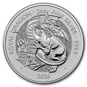 2026 2 oz United Kingdom Silver Tudor Beasts Bullion Coin - The Royal Dragon