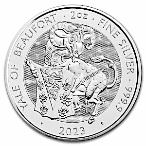 2023 2 oz United Kingdom Silver Tudor Beasts Bullion Coin - The Yale of Beaufort