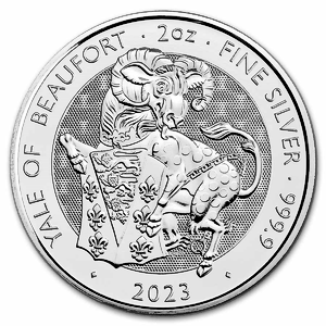 2023 2 oz United Kingdom Silver Tudor Beasts Bullion Coin - The Yale of Beaufort