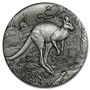 2016 2 oz Australia Kangaroo Antique-Finished Silver Coin