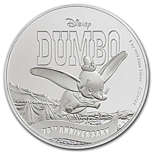 2016 1 oz Niue Disney Dumbo 75th Anniversary Silver Coin