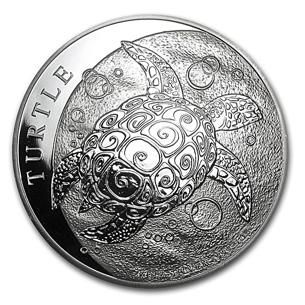 Niue Silver Hawksbill Turtle 2014 - Circulated in Good Condition - 5 oz