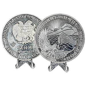 2 pcs of 10 oz Armenian Silver Noah’s Ark Coins – Total 20 oz Silver (Various Years)
