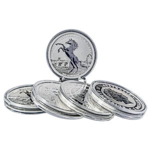 5 pcs of 1 oz 2013 Australian Silver Stock Horse Series Coins (Pre-Owned in Good Condition)