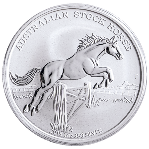 2015 1 oz Australian Stock Horse Series Silver Coin (Pre-Owned in Good Condition)