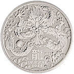 Australian Silver Lunar Series 2024 - Year of the Dragon - 1 oz