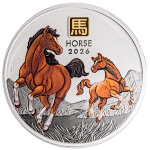 2026 1 kg Australian Lunar Horse Colourized Proof Coin - With Gold Privy