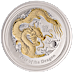 2012 1 oz Australian Lunar Dragon Gilded Silver Bullion Coin (Pre-Owned in Good Condition) thumbnail