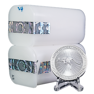 50 pcs of 1 oz 2024 Australian Silver Kangaroo Coins - Total 50 oz Silver (2 tubes x 25 pcs/tube)