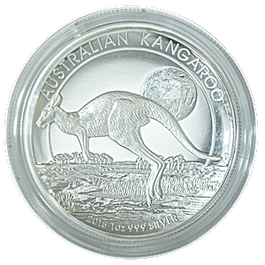 2015 1 oz Australian Kangaroo High-Relief Silver Bullion Coin (Pre-Owned in Good Condition)