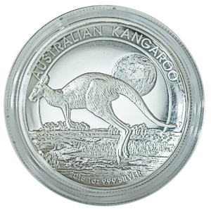 2015 1 oz Australian Kangaroo High-Relief Silver Bullion Coin (Pre-Owned in Good Condition)