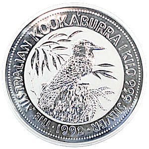 1992 1 Kilogram Australian Silver Kookaburra Bullion Coin