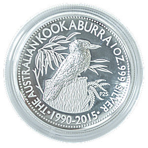 2015 1 oz Australian Kookaburra High-Relief Proof Silver Coin - 25th Anniversary Edition (Pre-Owned in Good Condition)