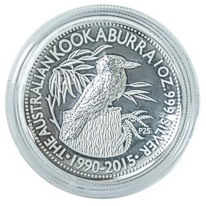 2015 1 oz Australian Kookaburra High-Relief Proof Silver Coin - 25th Anniversary Edition (Pre-Owned in Good Condition)